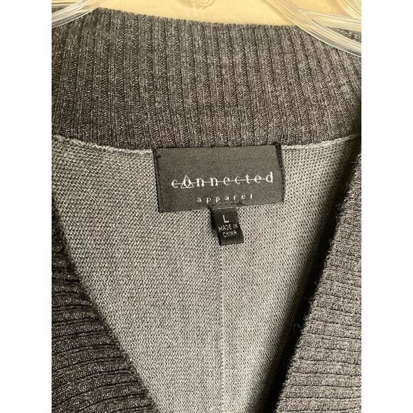 Connected Apparel Sweater Dress V-Neck Long Sleeves Acrylic Grey Womens Large - Picture 4 of 5